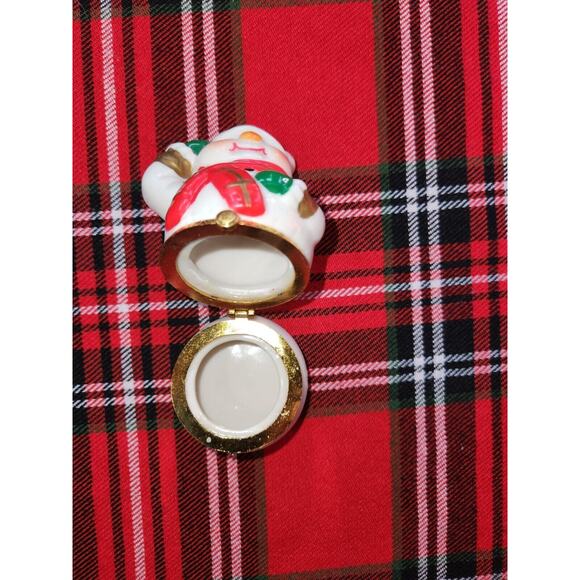 ARTMARK Porcelain Limoges Box Snowman - Picture 3 of 5